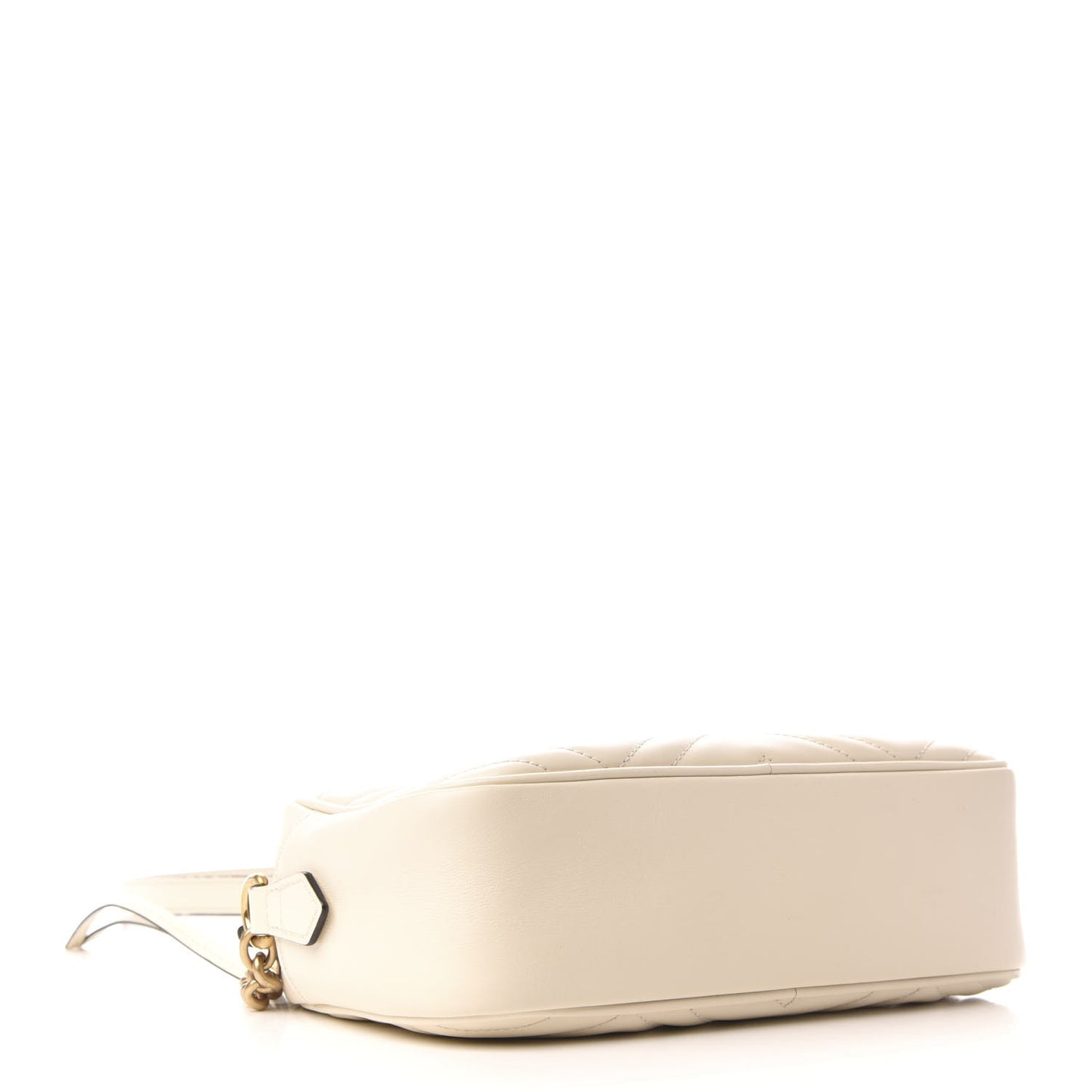 Calfskin Matelasse Small GG Marmont Chain Shoulder Bag White