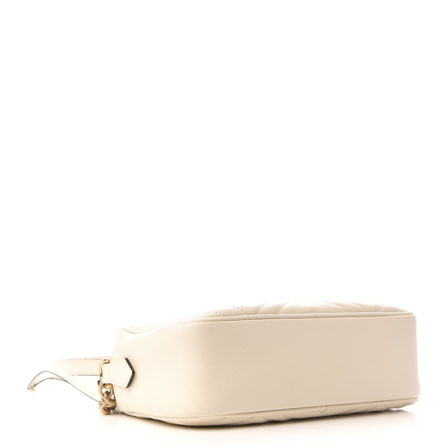 Gucci Calfskin Matelasse Small GG Marmont Chain Shoulder Bag White 4 of 9