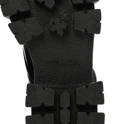 Prada Spazzolato Rois Nylon Metal Triangle Logo Monolith Pouch Pocket 55mm Boots 37.5 Black 6 of 9