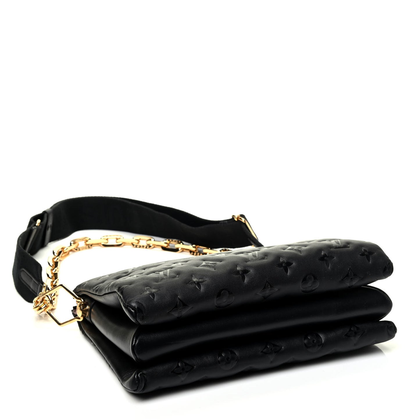 Lambskin Embossed Monogram Coussin PM Black