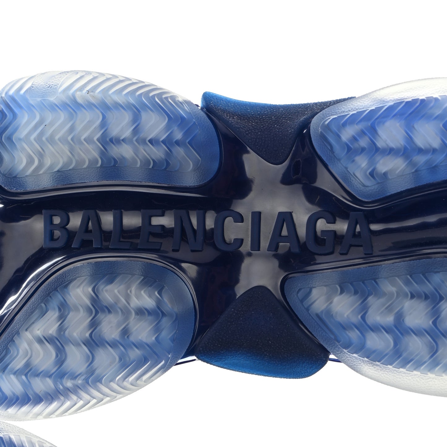Fabric Mesh Clear Sole Mens Triple S Sneakers 42 White Blue Grey