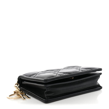 Christian Dior Lambskin Cannage Mini Lady Dior Wallet Black 4 of 8