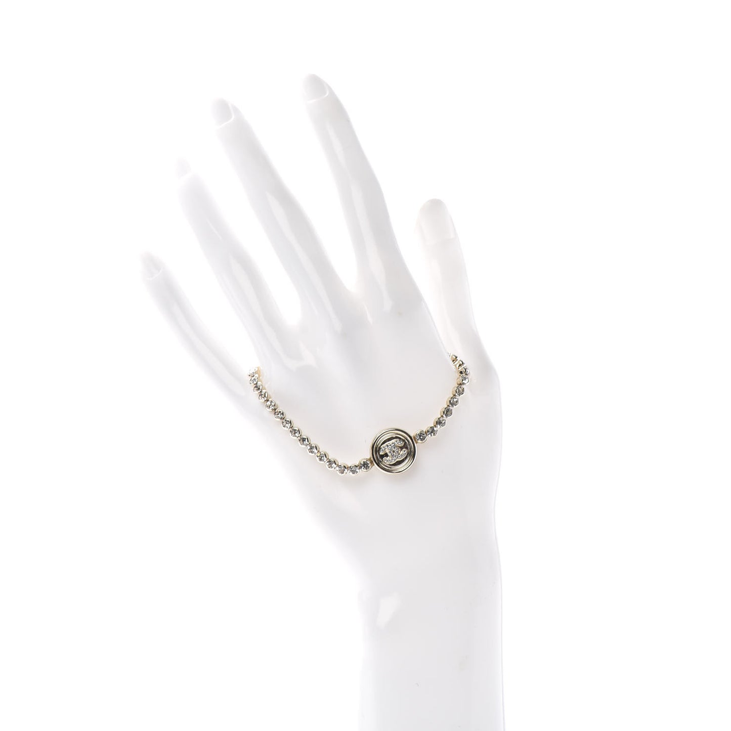 Crystal CC Chain Bracelet Gold