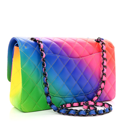 Chanel Calfskin Quilted Medium Rainbow Double Flap Multicolor 3 of 12