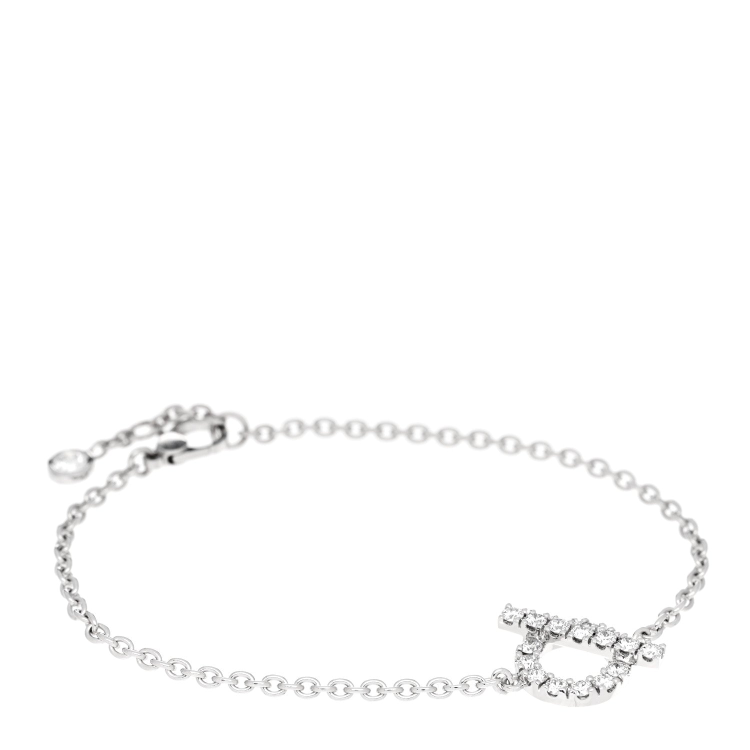 Hermes 18K White Gold Diamond Finesse Bracelet SH 1 of 4