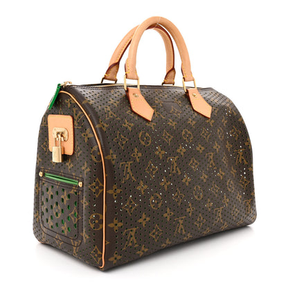Louis Vuitton Monogram Perforated Speedy 30 Green 3 of 13