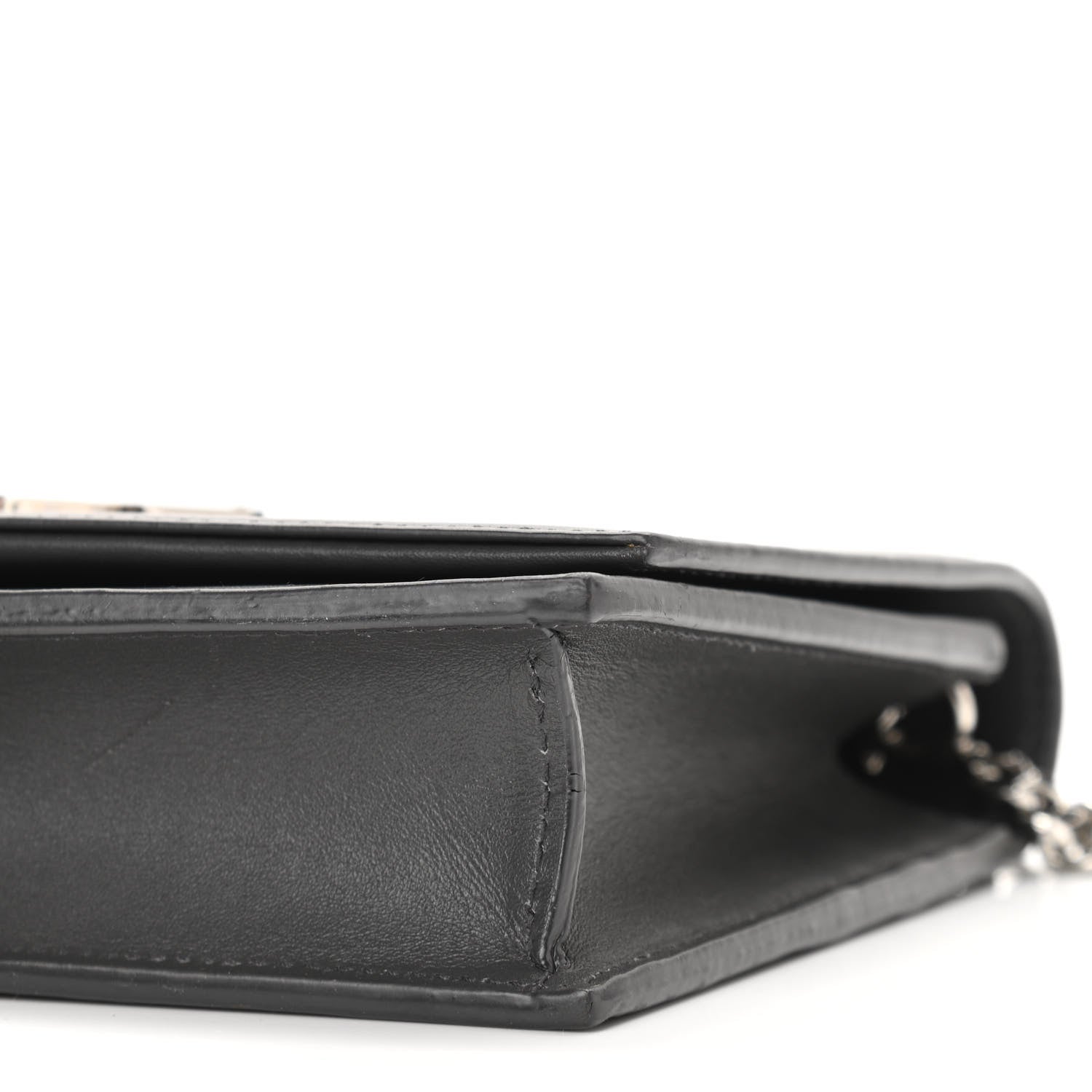 Saint Laurent Smooth Calfskin Classic Monogram Kate Tassel Chain Wallet Asphalt 9 of 9