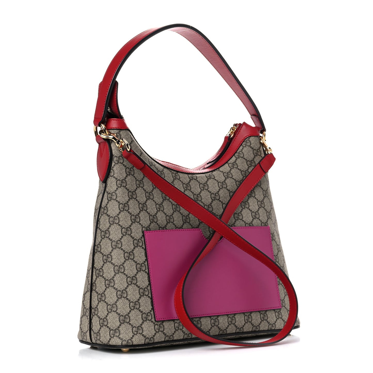 GG Supreme Monogram Linea A Hobo Red