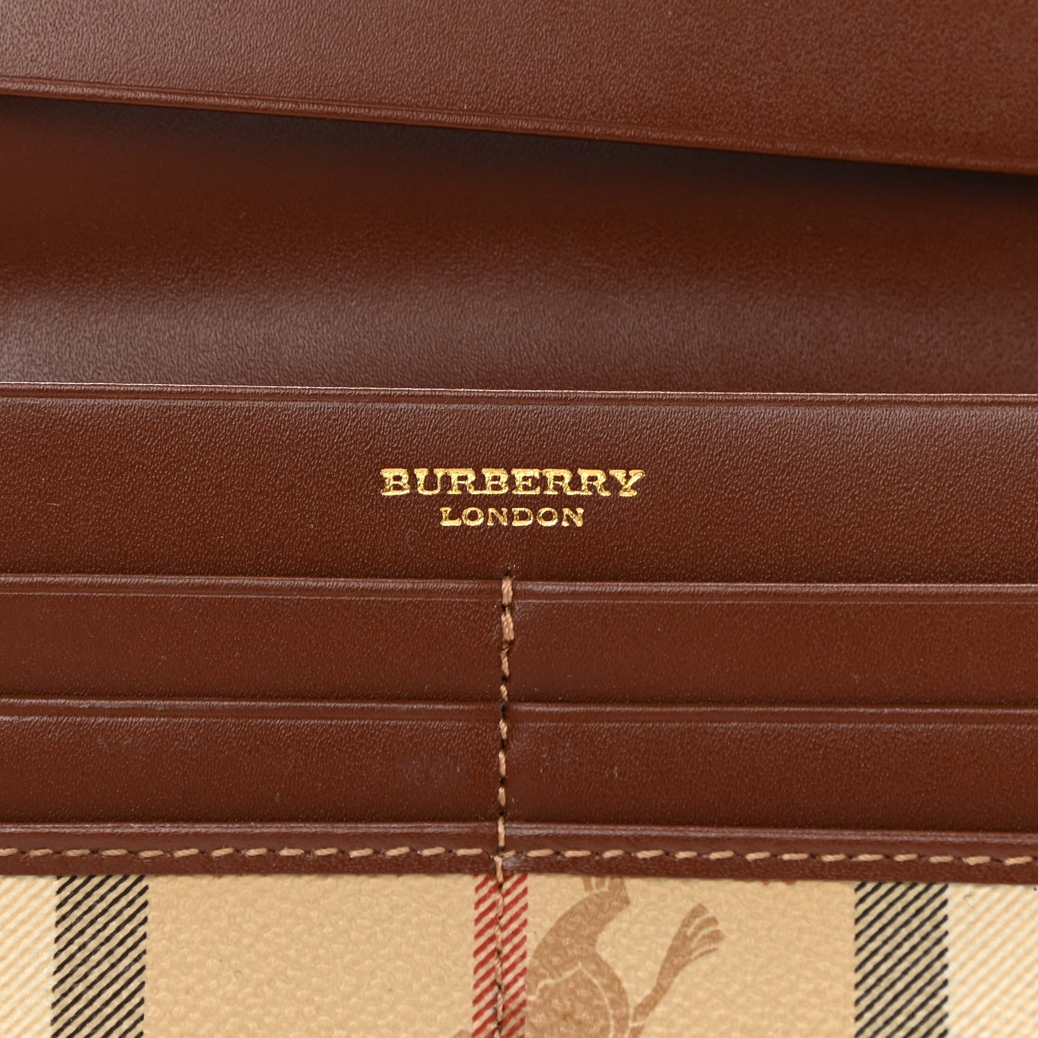 Burberry Haymarket Check Continental Wallet Brown 6 of 7