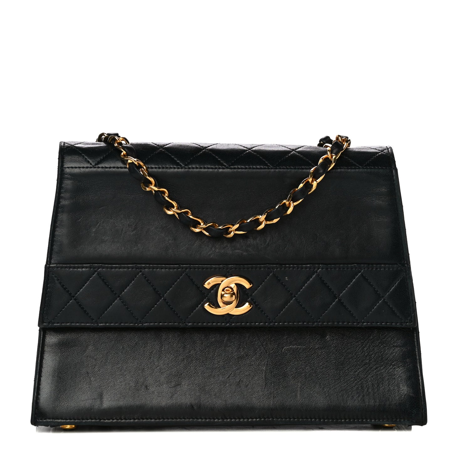 Lambskin Quilted Jumbo Single Flap Black