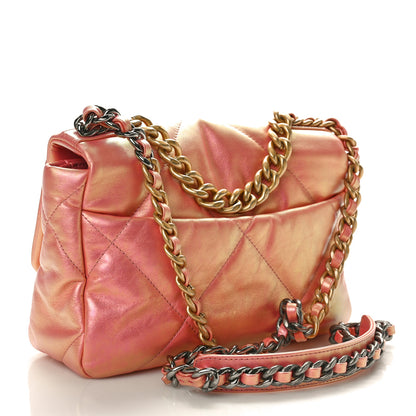 Chanel Iridescent Calfskin Quilted Medium Chanel 19 Flap Pink 2 of 10