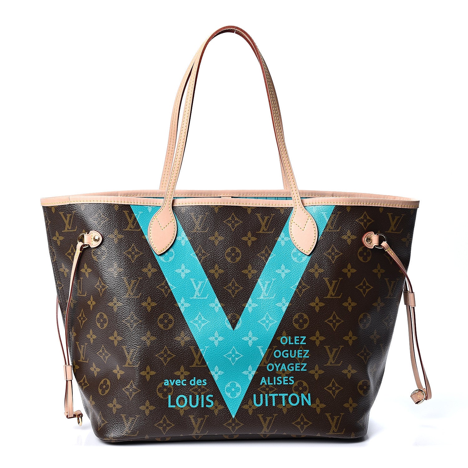 Louis Vuitton Monogram V Neverfull MM Turquoise 1 of 9