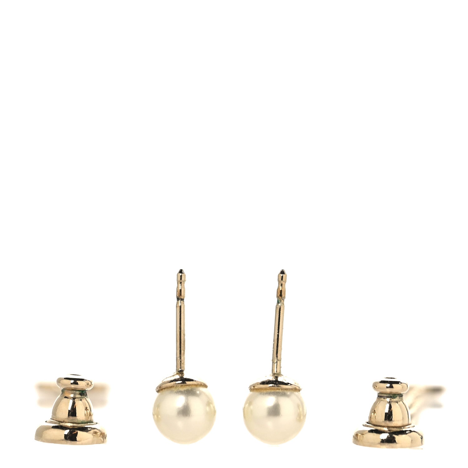 Christian Dior Pearl La Petite Tribale Dangle Chain Earrings Gold 3 of 5