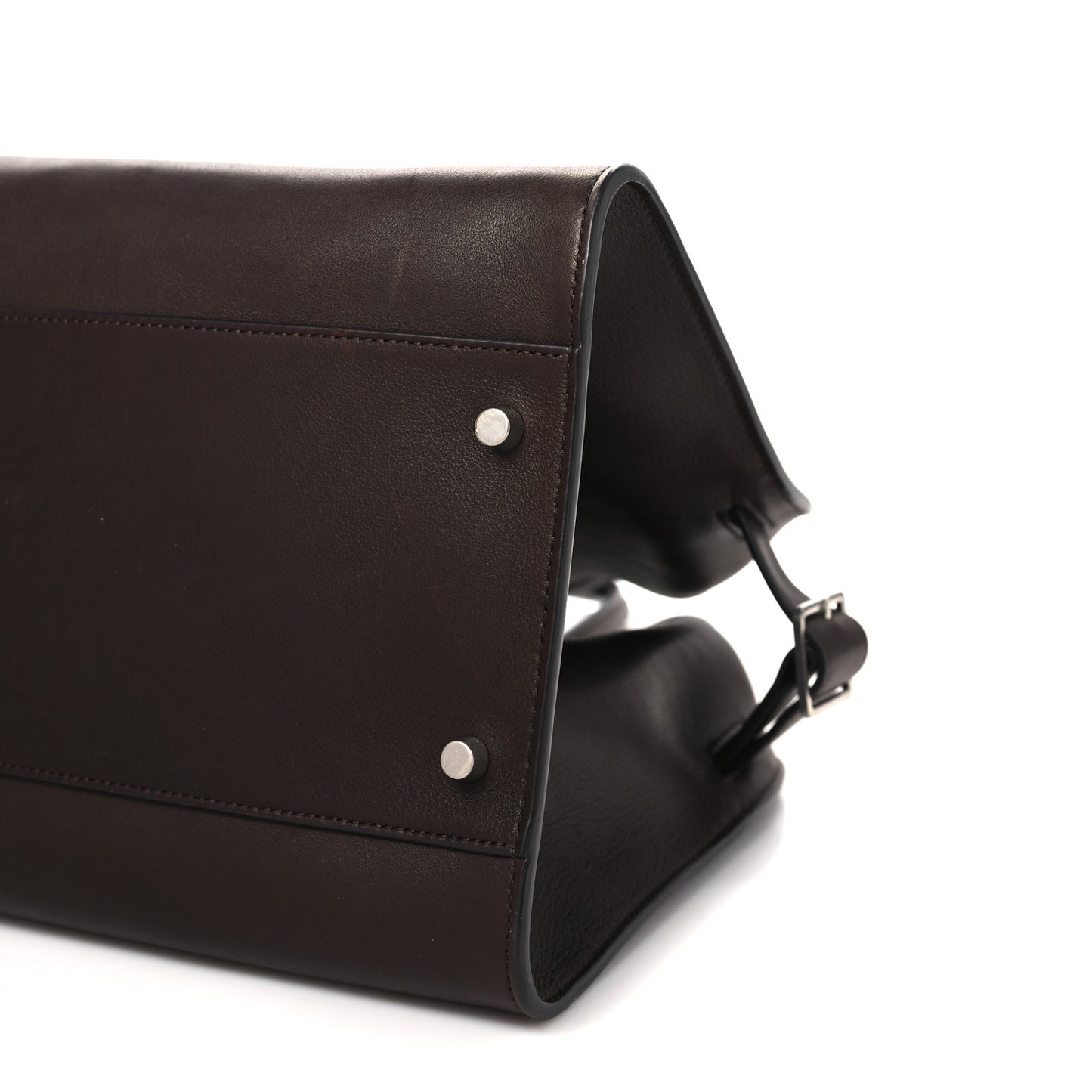 Polished Saddle Calfskin EW Margaux Chestnut