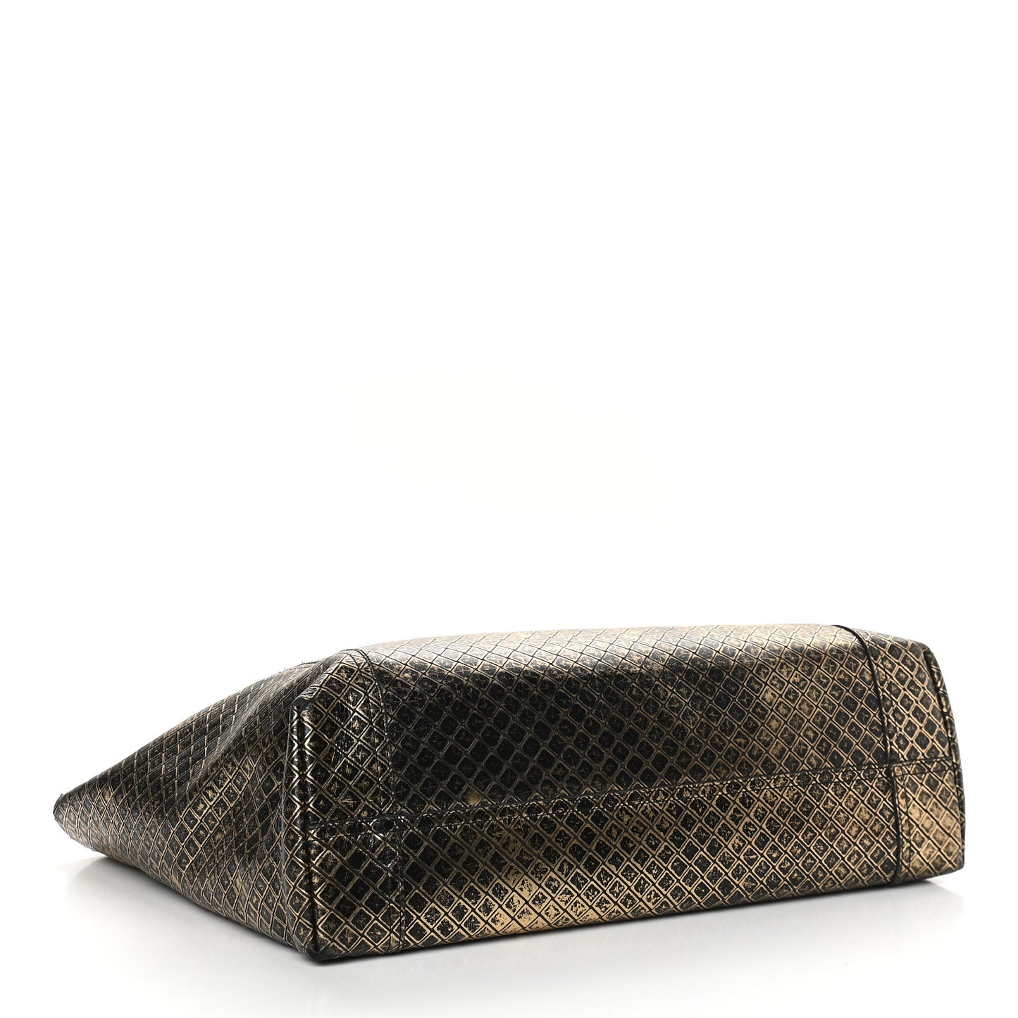 Calfskin Intrecciomirage Large Tote Black Gold