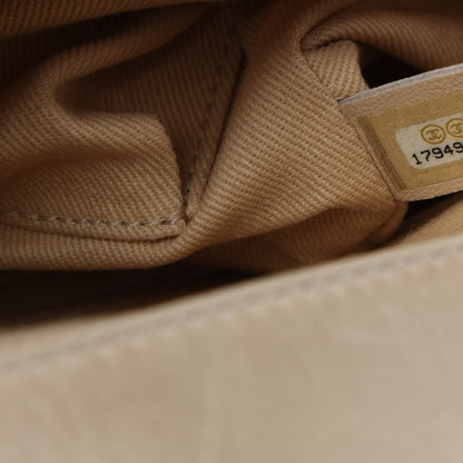 Chanel Glazed Calfskin Quilted Large Boy Flap Beige 10 of 12