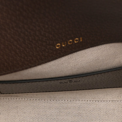 Gucci Monogram Jumbo GG Textured Dollar Calfskin Web Mini Horsebit 1955 Shoulder Bag Camel Ebony New Acero 5 of 11