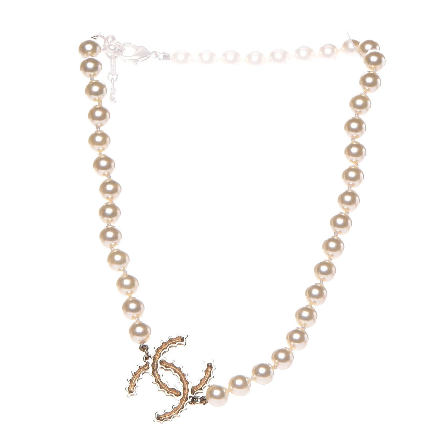 Pearl CC Short Necklace Gold