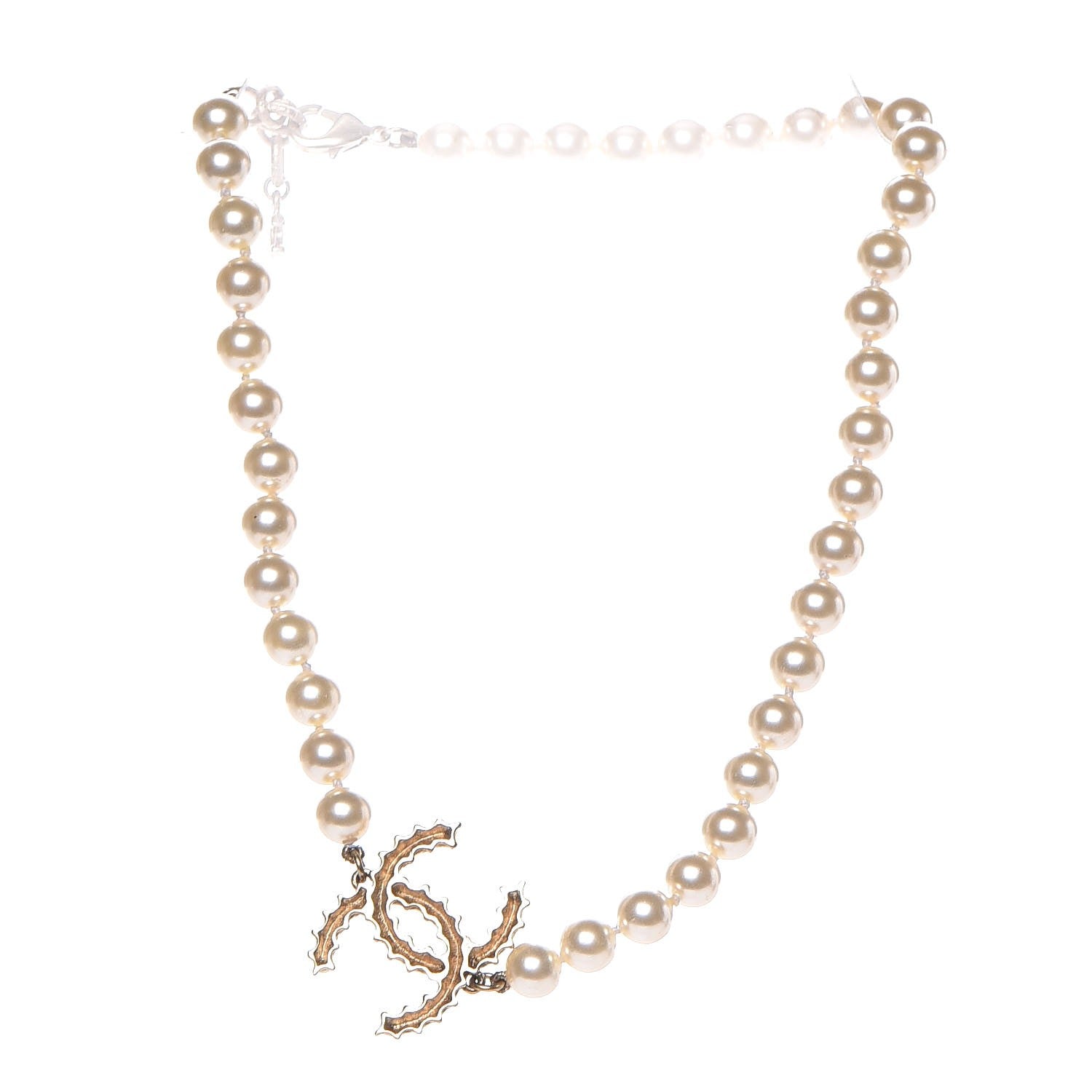 Chanel Pearl CC Short Necklace Gold 3 of 6