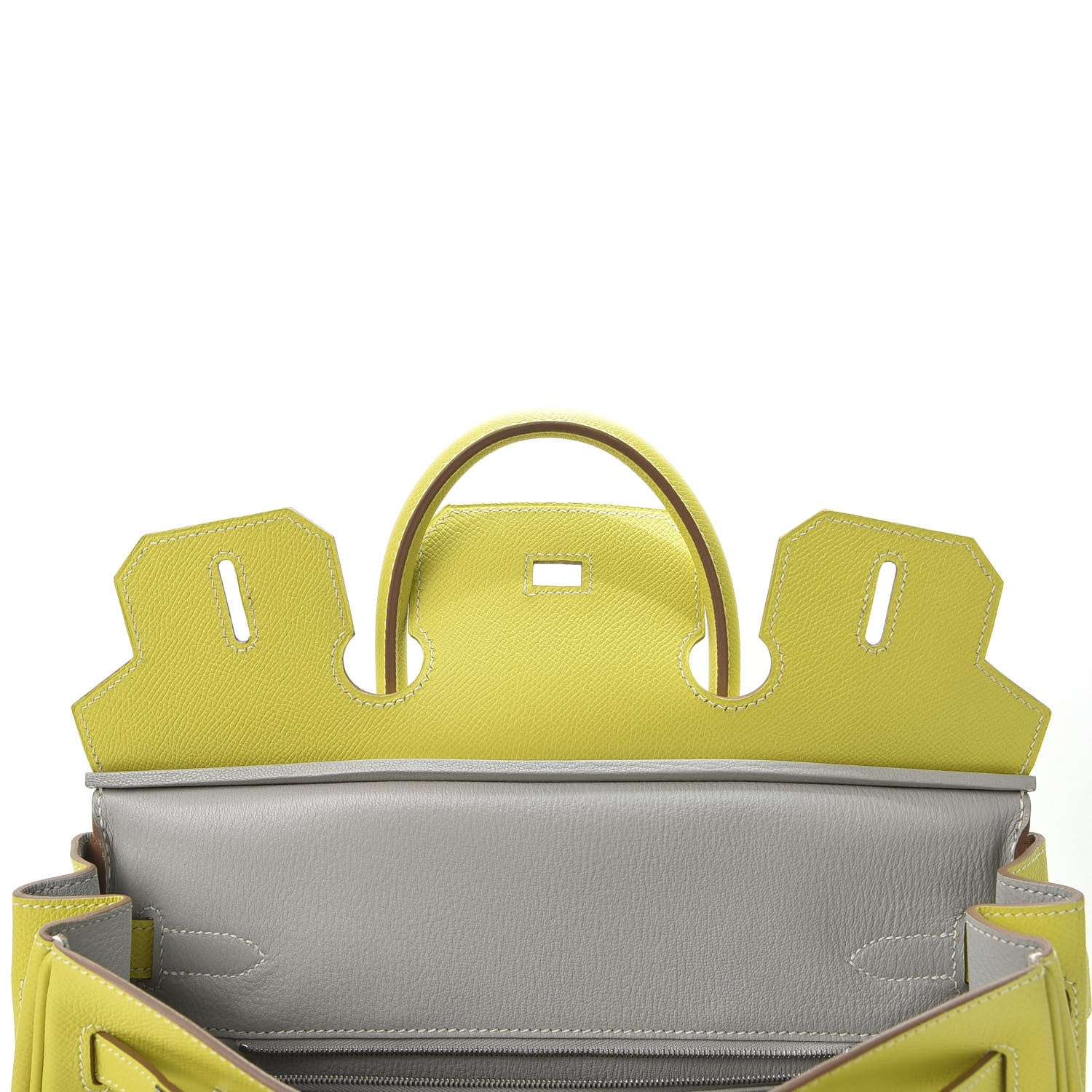 Hermes Epsom Candy Birkin 30 Lime Gris Perle 18 of 34