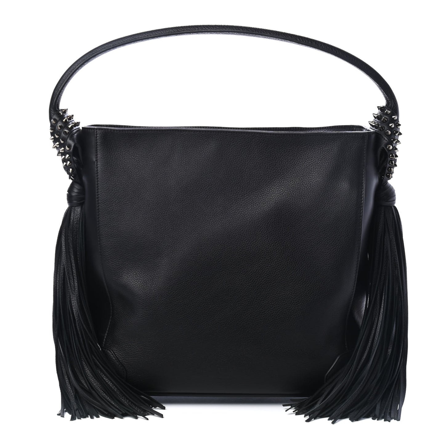 Empire Calf Spikes Fringe Eloise Hobo Black
