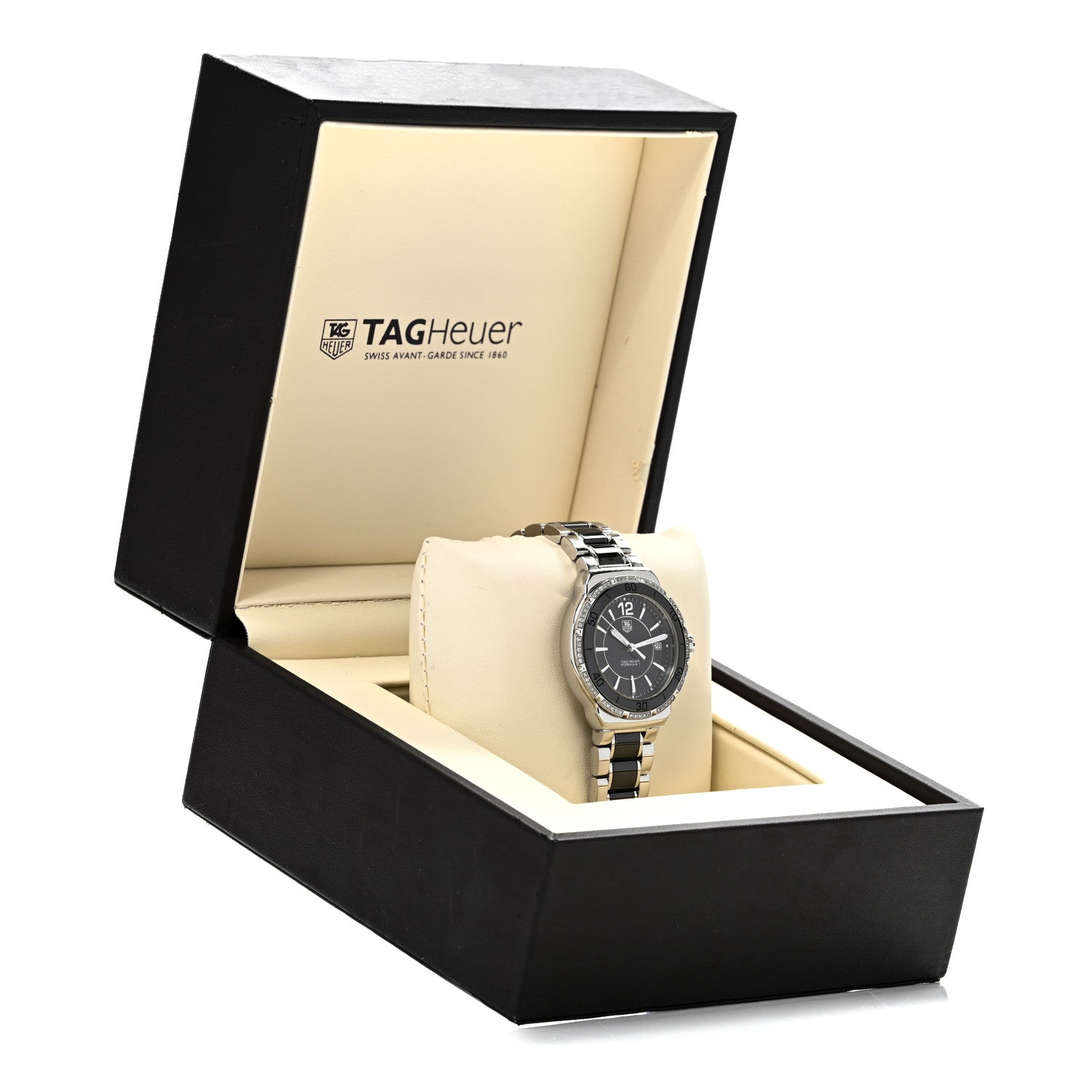 Tag Heuer Stainless Steel Ceramic Diamond Bezel 34mm Formula 1 Lady Quartz Watch Black WAH1212 6 of 6