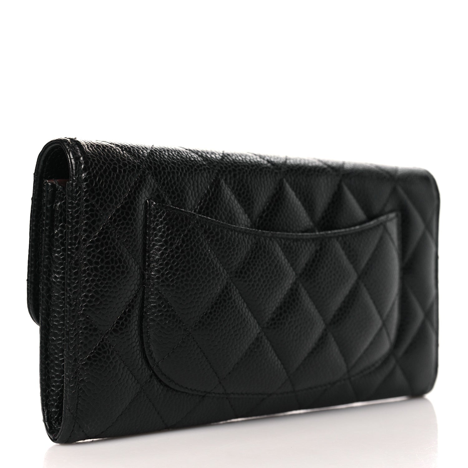Chanel Caviar Quilted Large Gusset Flap Wallet Black 3 of 9
