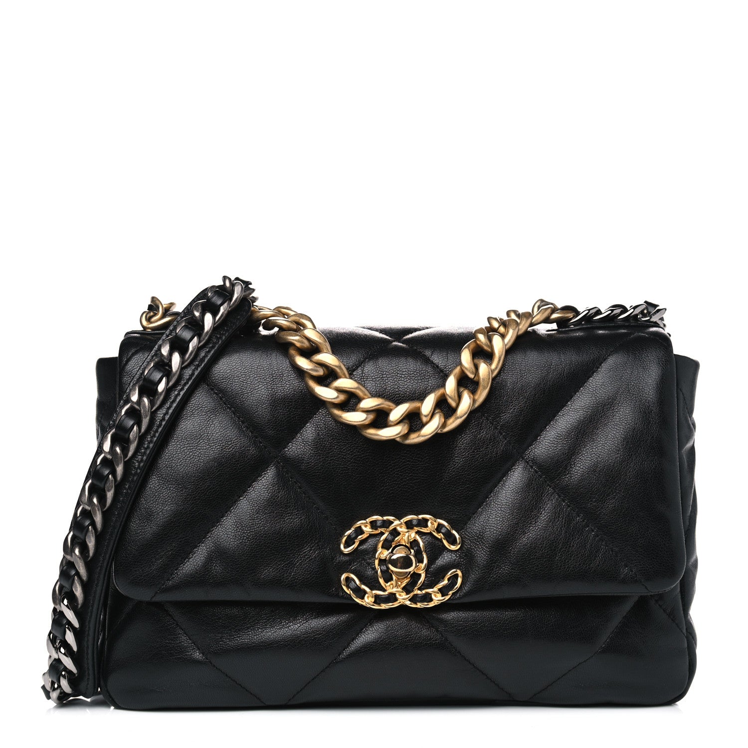 Chanel Goatskin Quilted Medium Chanel 19 Flap Black 1 of 6