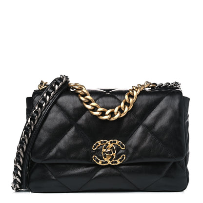 Chanel Goatskin Quilted Medium Chanel 19 Flap Black 1 of 6