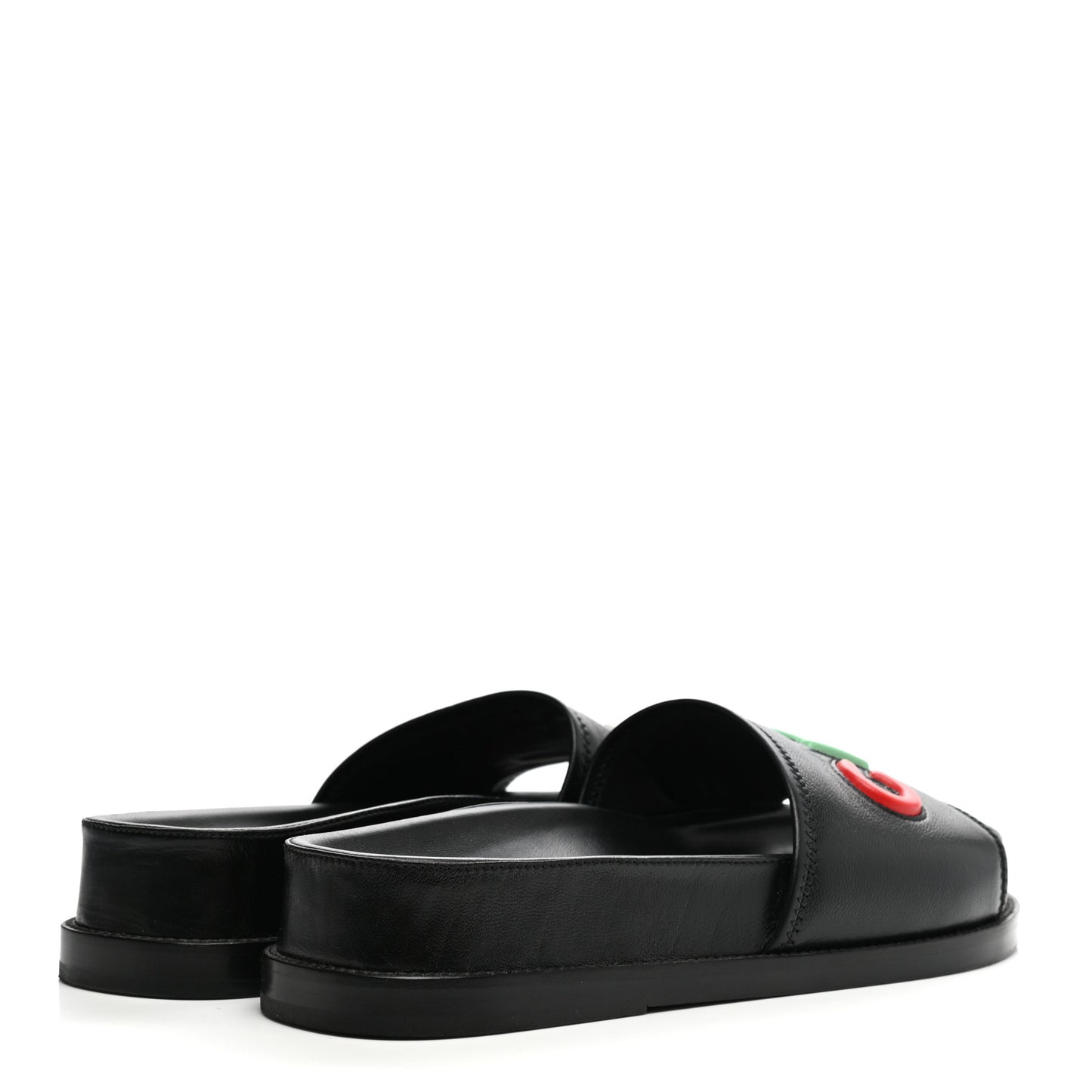 Lambskin Cha-Nel Mule Sandals 39.5 Black Multicolor