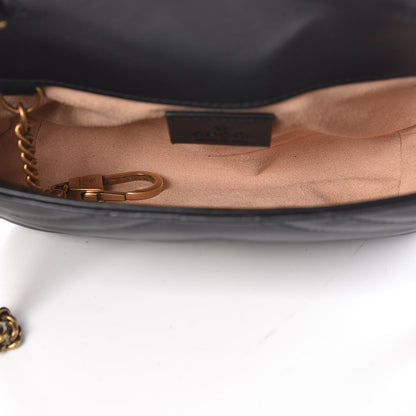Gucci Calfskin Matelasse Super Mini GG Marmont Shoulder Bag Black 5 of 10