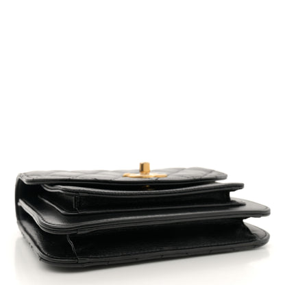 Chanel Calfskin Caviar Quilted Mini Chain Handle Flap Black 4 of 12