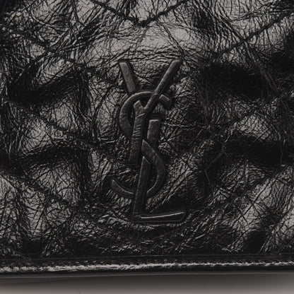 Saint Laurent Crinkled Calfskin Matelasse Monogram Niki Chain Wallet Black 9 of 9