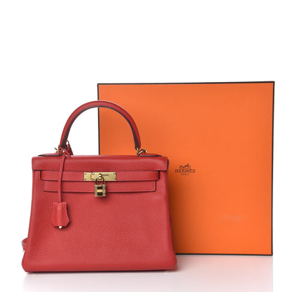 Hermes Taurillon Clemence Kelly Retourne 28 Rouge Casaque 11 of 11