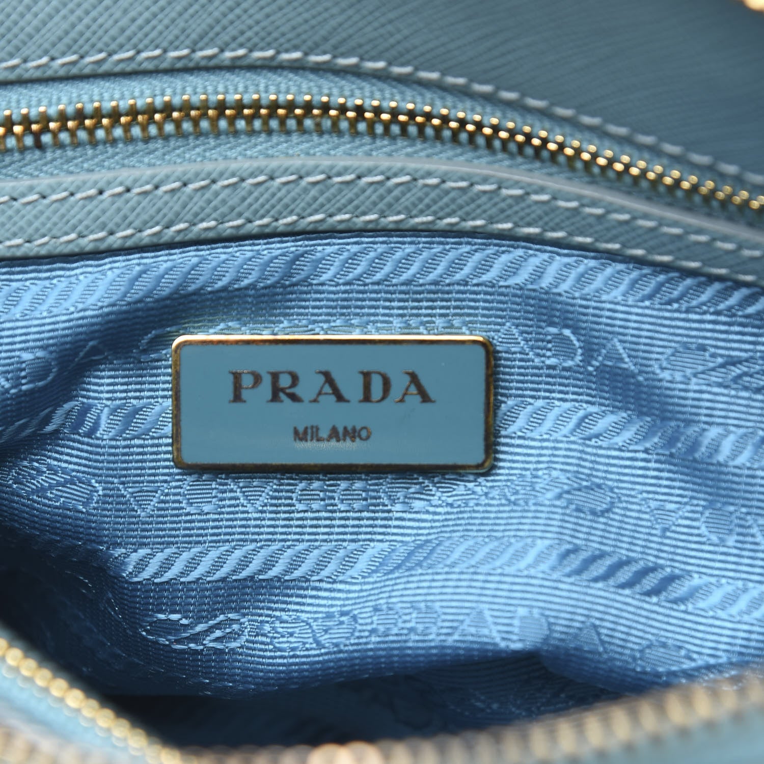 Prada Saffiano Mini Galleria Double Zip Tote Turchese 7 of 12
