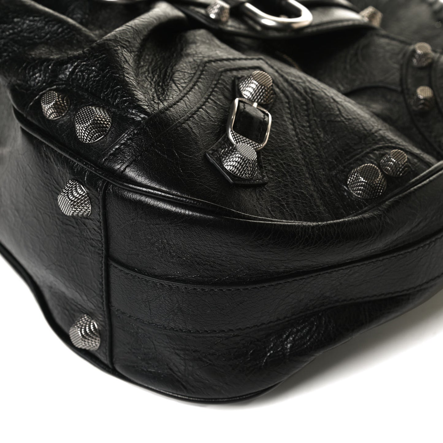 Agneau Arena Medium Le Cagole Shoulder Bag Black