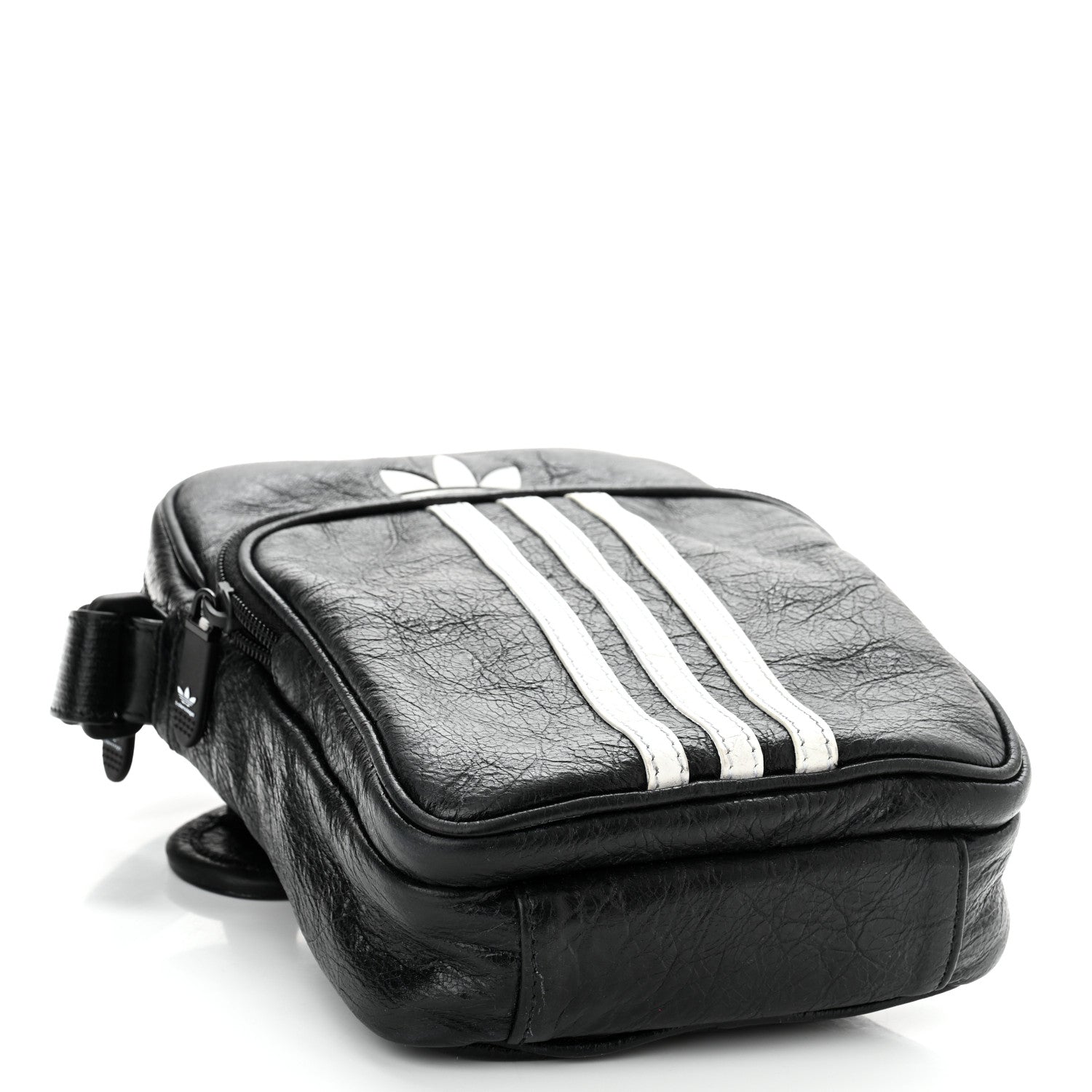 Balenciaga X ADIDAS Agneau Arena Trefoil Logo Messenger Bag Black White 4 of 10