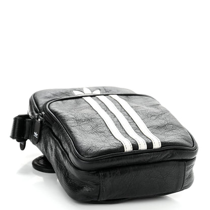 Balenciaga X ADIDAS Agneau Arena Trefoil Logo Messenger Bag Black White 4 of 10