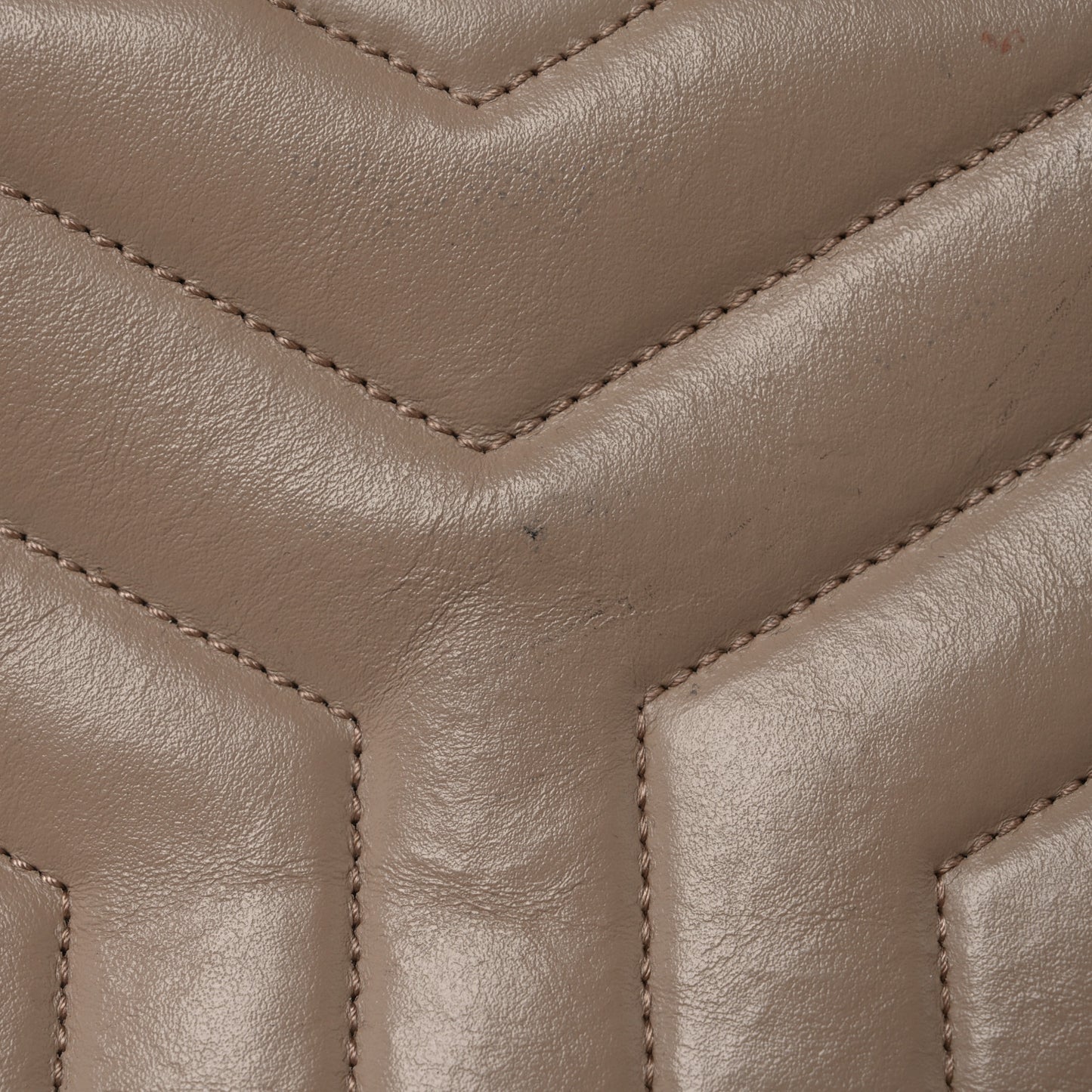 Calfskin Y Quilted Monogram Small Loulou Chain Satchel Dark Beige