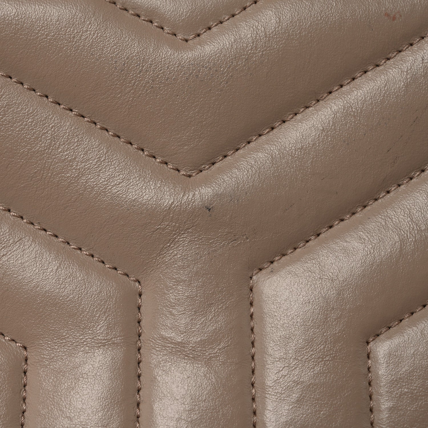 Saint Laurent Calfskin Y Quilted Monogram Small Loulou Chain Satchel Dark Beige 12 of 14