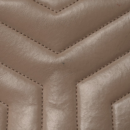 Saint Laurent Calfskin Y Quilted Monogram Small Loulou Chain Satchel Dark Beige 12 of 14