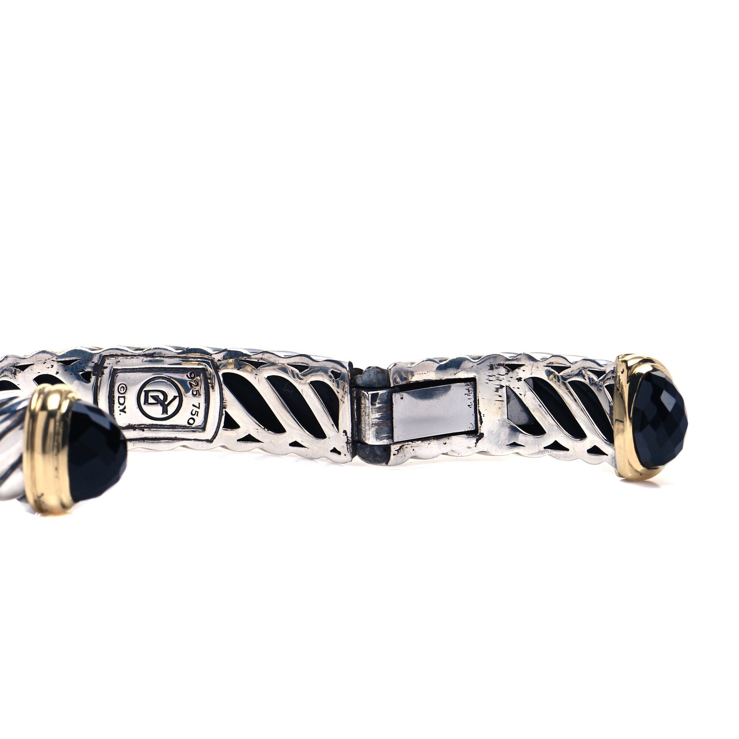 Sterling Silver 18K Yellow Gold Black Onyx 15mm Waverly Bracelet