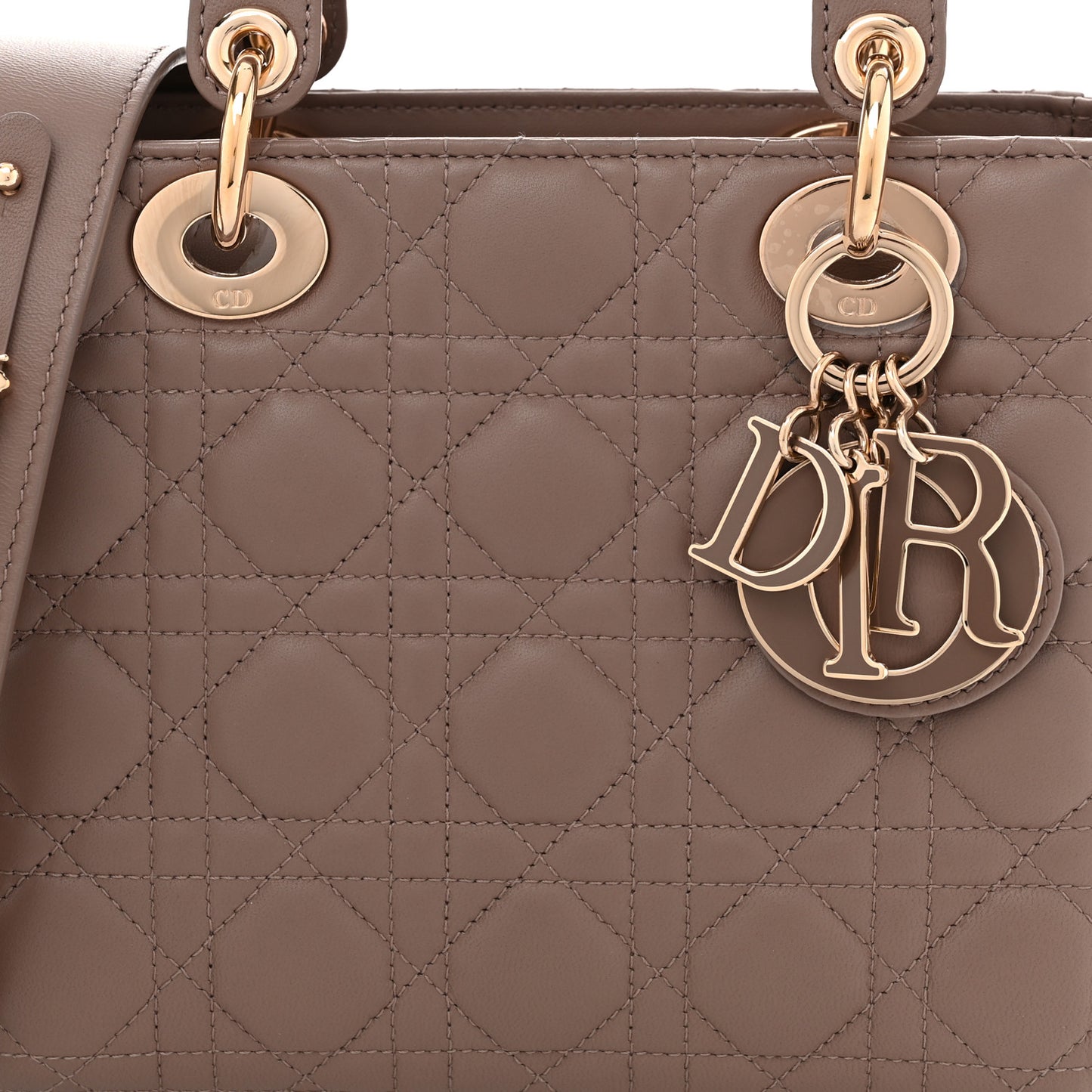 Lambskin Cannage Small My ABCDior Lady Dior Warm Taupe