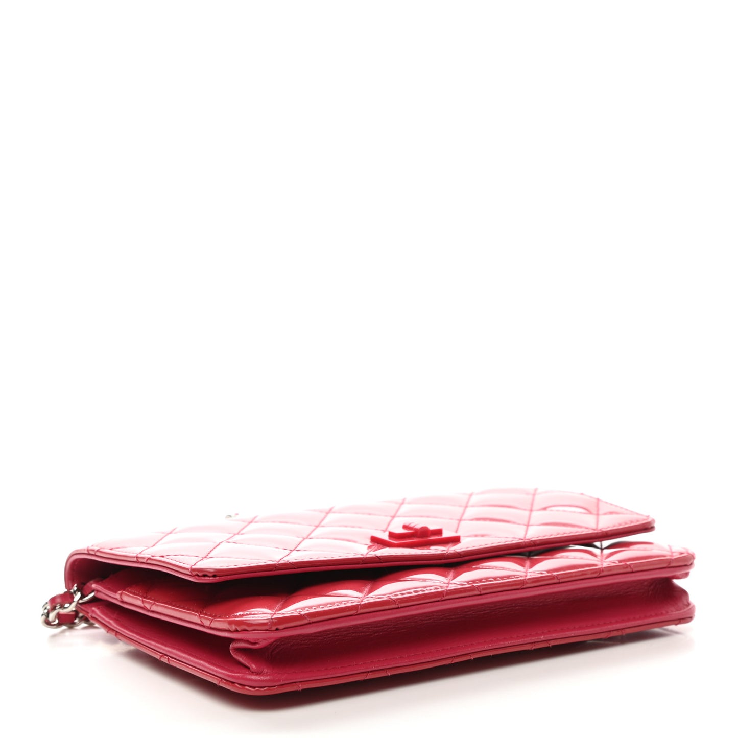 Patent Calfskin Quilted Reissue Wallet On Chain WOC Pink