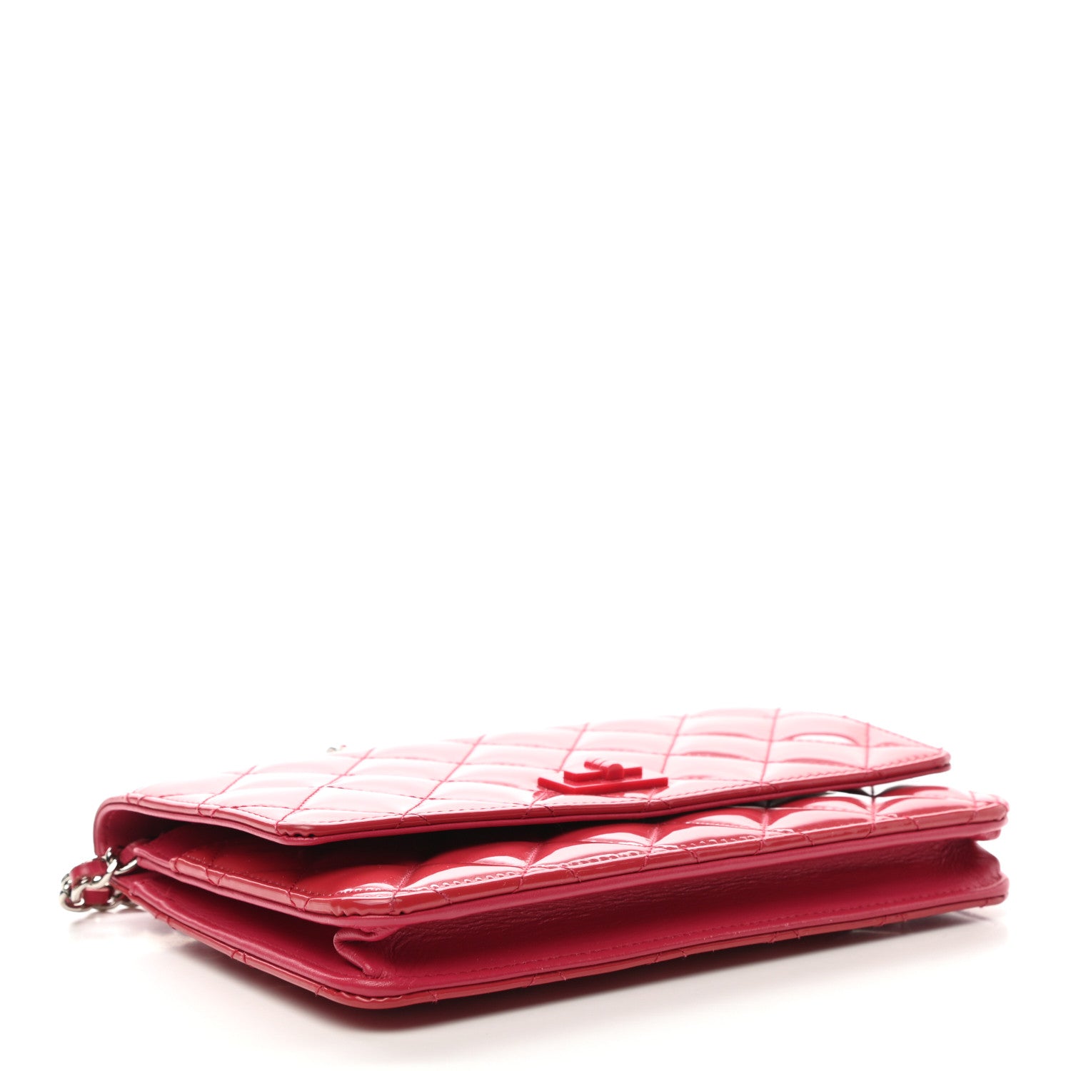 Chanel Patent Calfskin Quilted Reissue Wallet On Chain WOC Pink 4 of 10