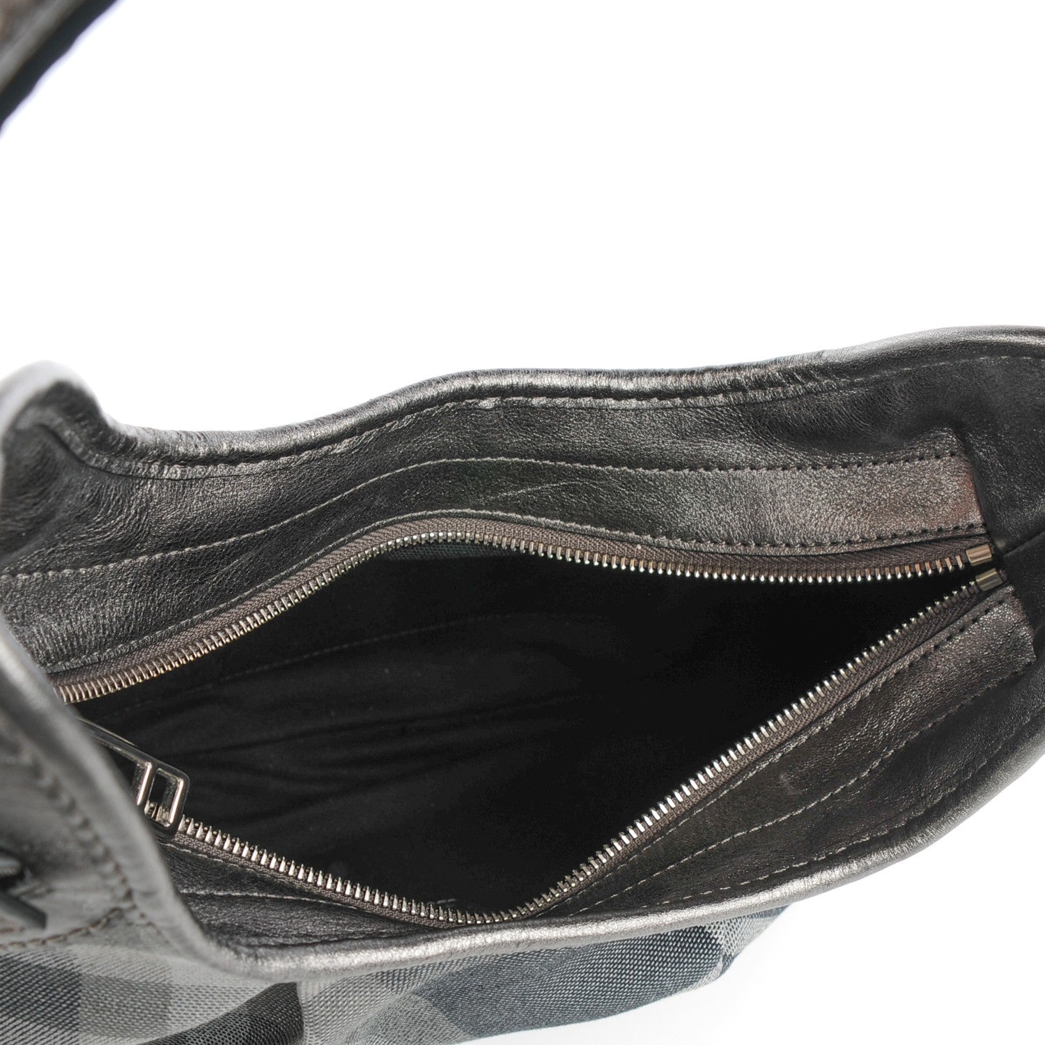 Burberry Shimmer Check Small Brooklyn Hobo Grey 5 of 8