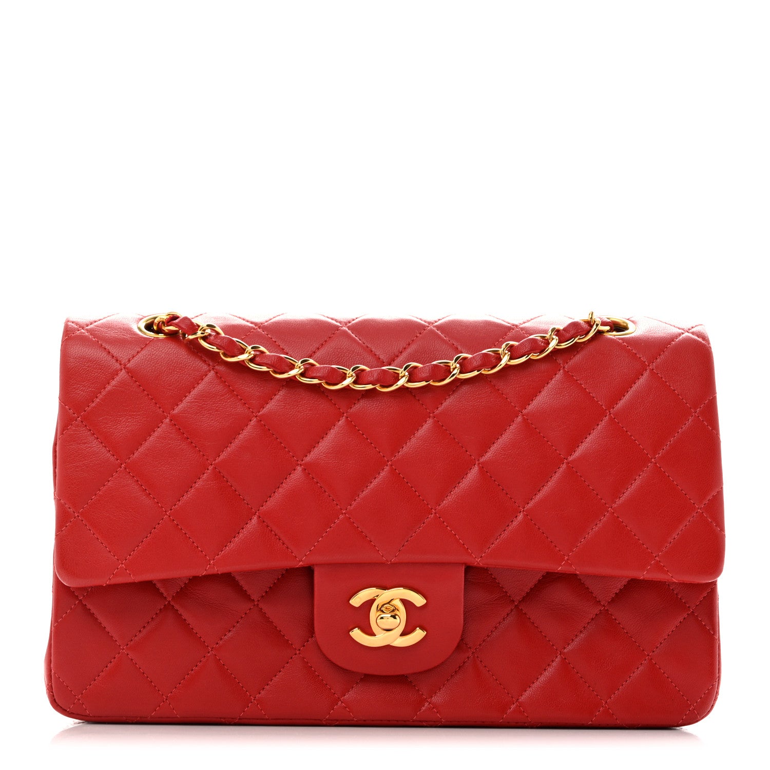 Chanel Lambskin Quilted Medium Double Flap Red 1 of 13