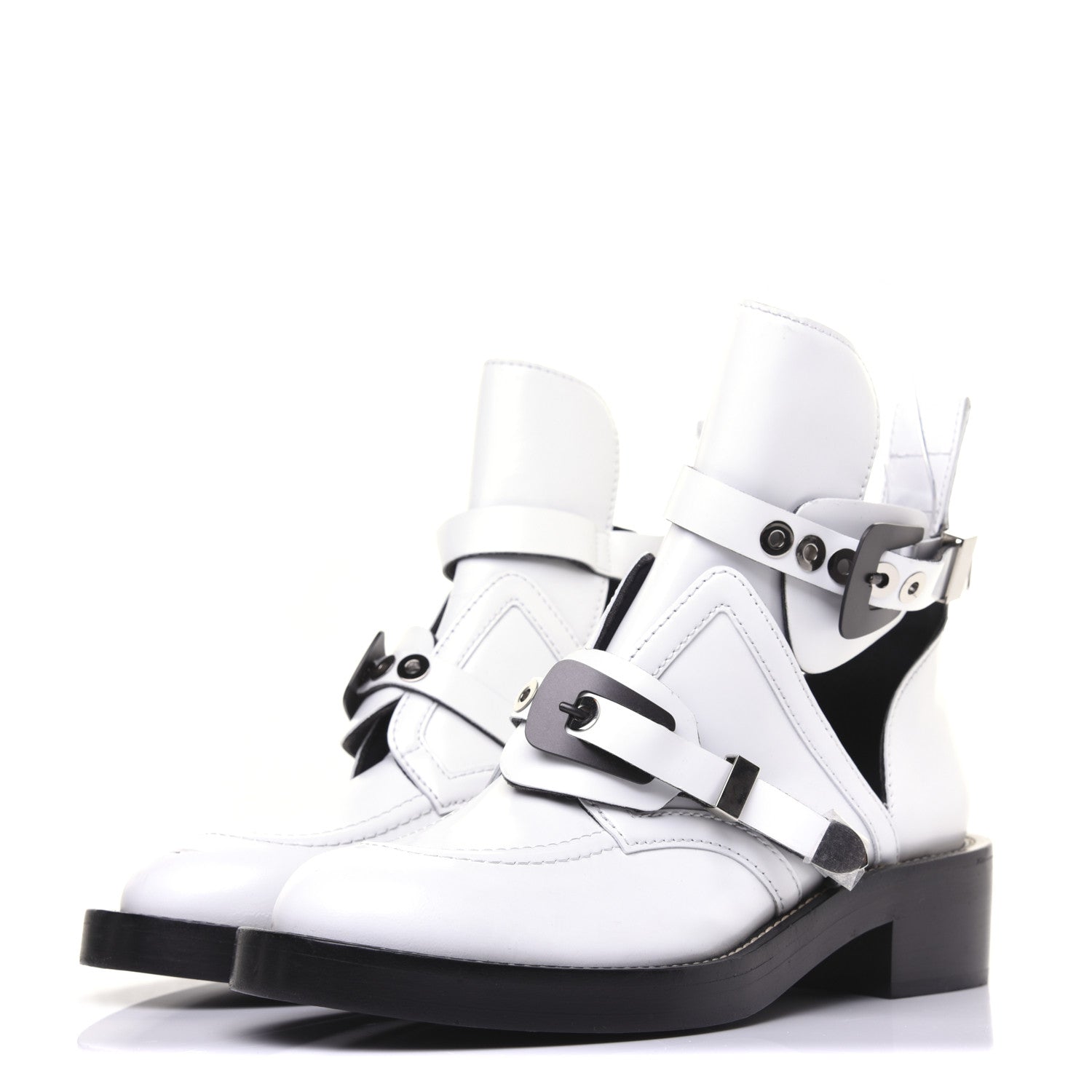 Balenciaga Brushed Calfskin Ceinture Ankle Boots 42 White 2 of 12
