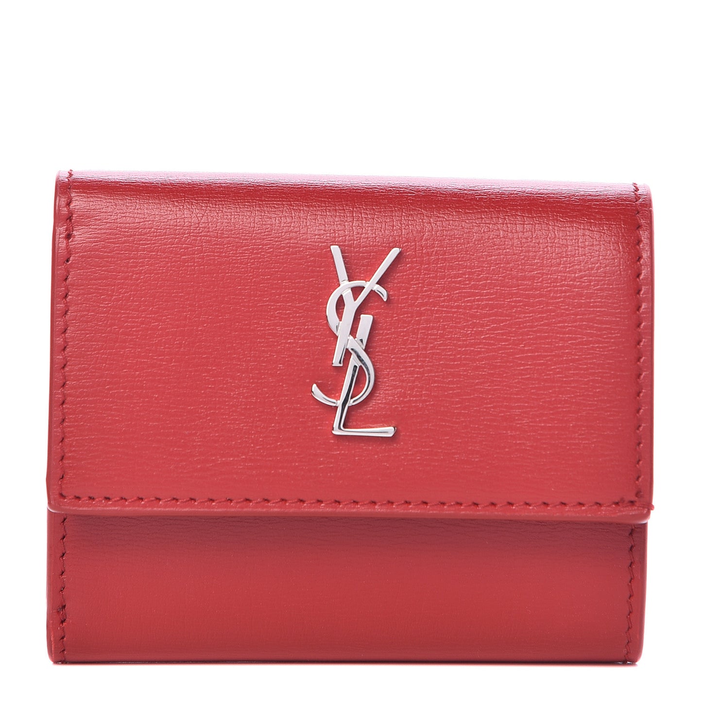 Calfskin Monogram Compact Wallet Red