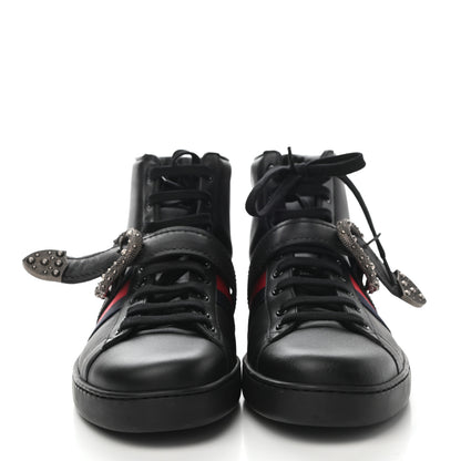 Gucci Calfskin Ayers Web Mens Dionysus High Top Sneakers 10 Black 2 of 9